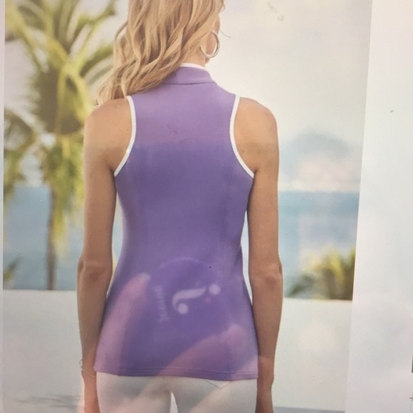 Orange/coral “bird of paradise color”Sleeveless chic zip tank NWT IN PACKAGE - Picture 11 of 16